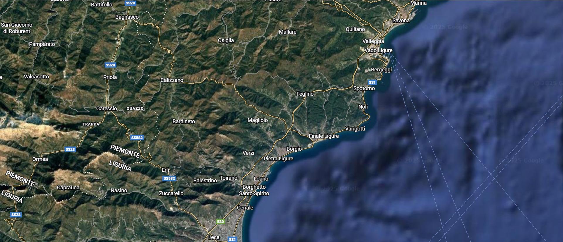 Mappa satellite di Borgio Verezzi